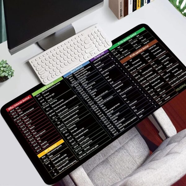 SHORTCUT KEYBOARD MAT (30*80cm) Office Software Shortcuts Pattern, Extended Computer Mouse Pad Desk Mat for Gamer, Office, Home - Image 7